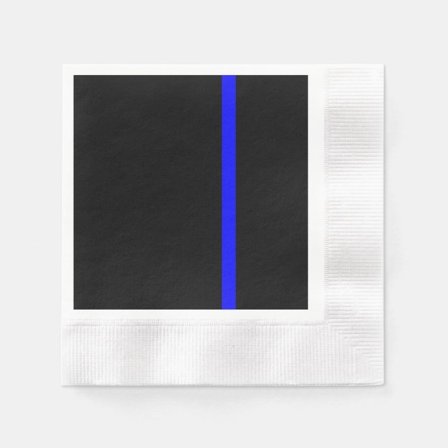 The Symbolic Thin Blue Line Vertical Paper Napkins (Front)