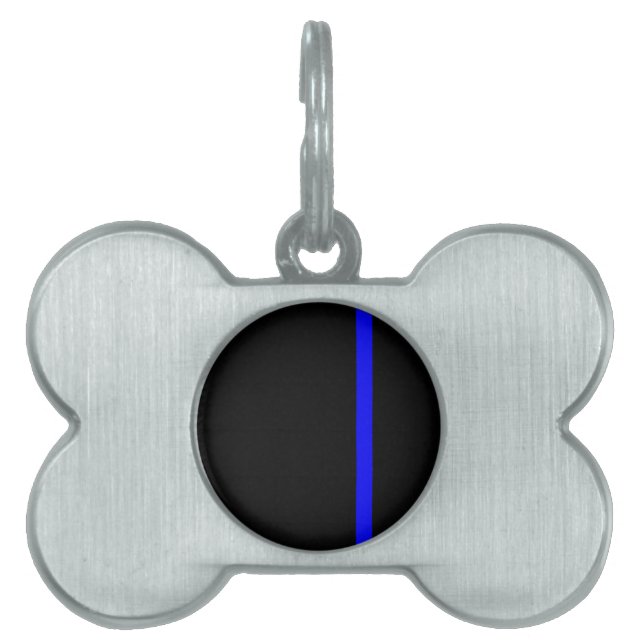 The Symbolic Thin Blue Line Vertical Pet Tag (Front)