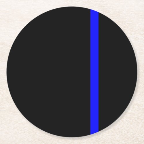 The Symbolic Thin Blue Line Vertical Round Paper Coaster
