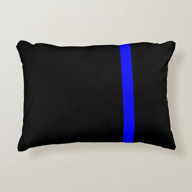 The Symbolic Thin Blue Line Vertical Style Accent Pillow (Front)