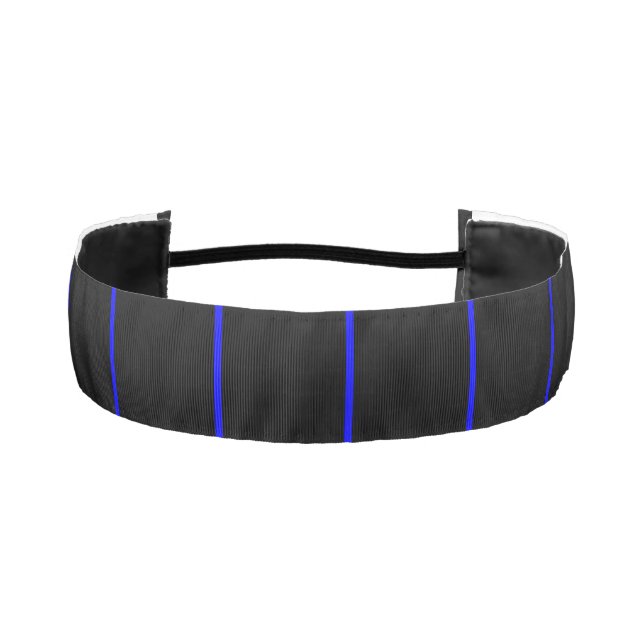 The Symbolic Thin Blue Line Vertical Style Athletic Headband (Front)