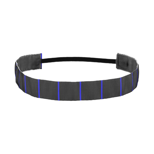 The Symbolic Thin Blue Line Vertical Style Athletic Headband (Front)