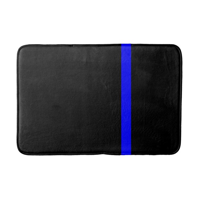 The Symbolic Thin Blue Line Vertical Style Bathroom Mat (Front)