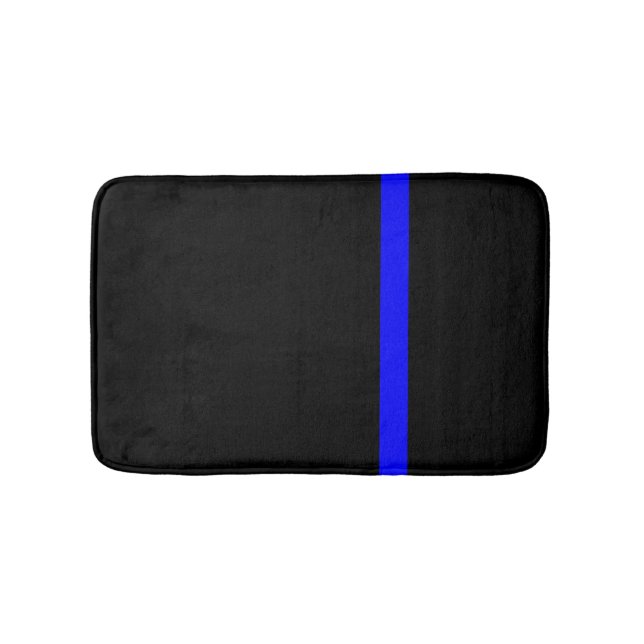 The Symbolic Thin Blue Line Vertical Style Bathroom Mat (Front)