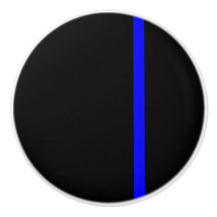 The Symbolic Thin Blue Line Vertical Style Ceramic Knob