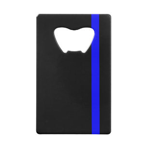 The Symbolic Thin Blue Line Vertical Style Credit Card Bottle Opener