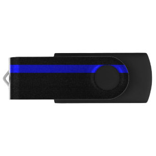 The Symbolic Thin Blue Line Vertical Style Flash Drive