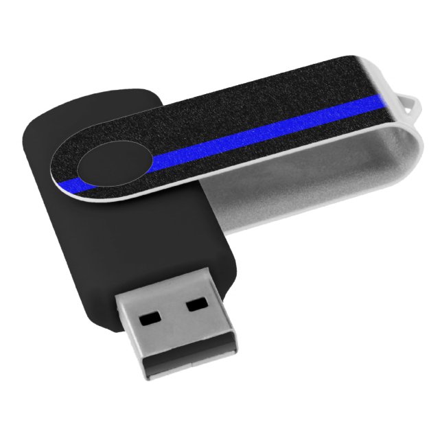 The Symbolic Thin Blue Line Vertical Style Flash Drive (Angled)