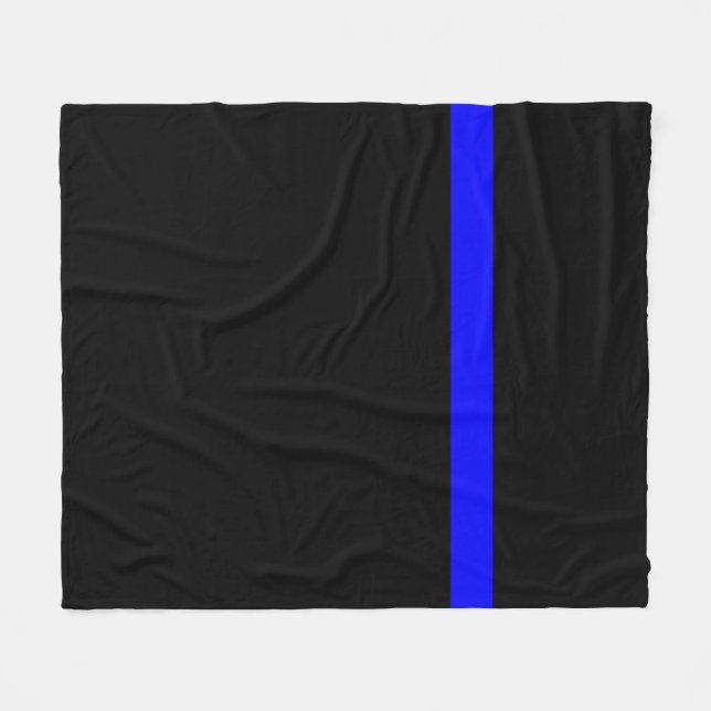 The Symbolic Thin Blue Line Vertical Style Fleece Blanket (Front (Horizontal))