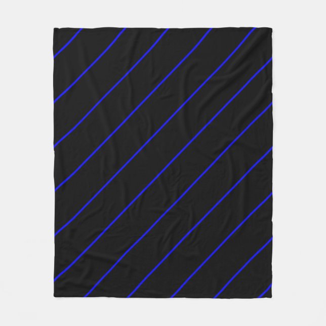 The Symbolic Thin Blue Line Vertical Style Fleece Blanket (Front)