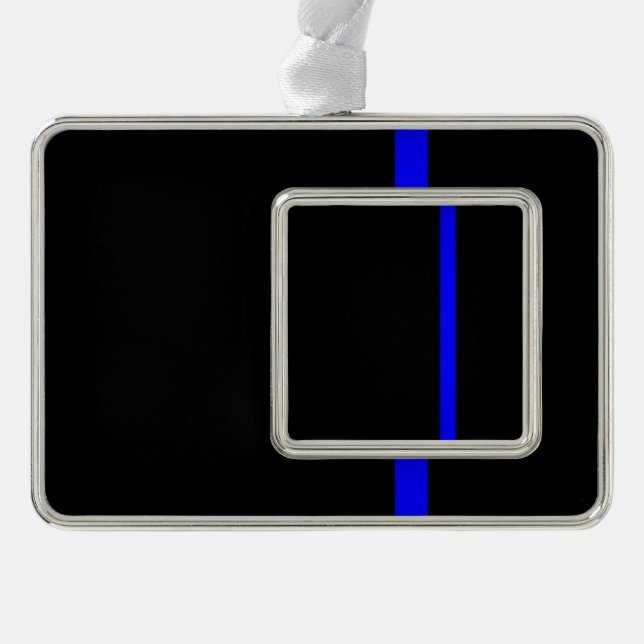 The Symbolic Thin Blue Line Vertical Style Ornament (Front)