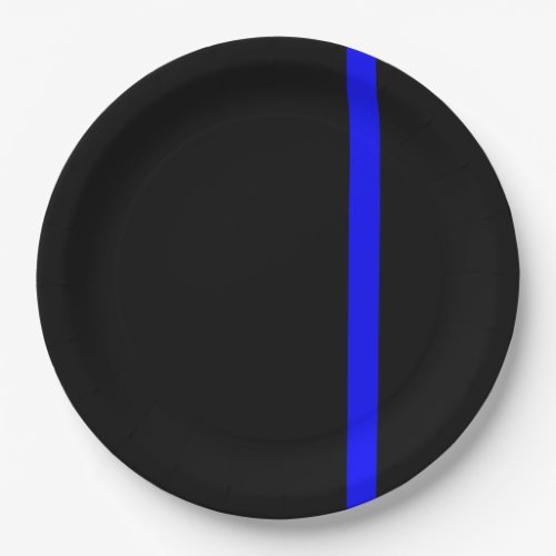 The Symbolic Thin Blue Line Vertical Style Paper Plates