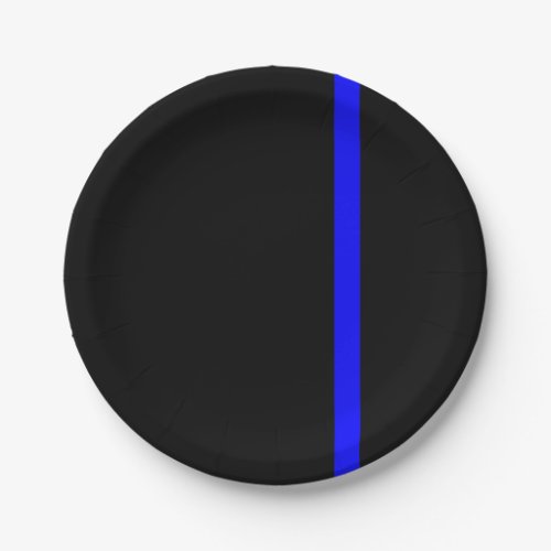 The Symbolic Thin Blue Line Vertical Style Paper Plates