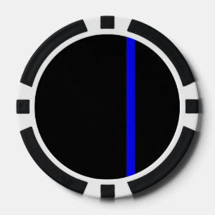 The Symbolic Thin Blue Line Vertical Style Poker Chips