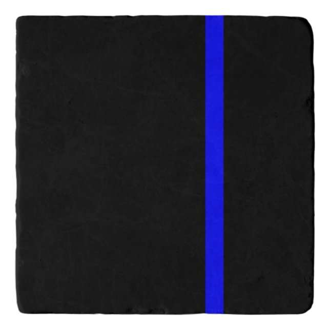 The Symbolic Thin Blue Line Vertical Style Trivet (Front)