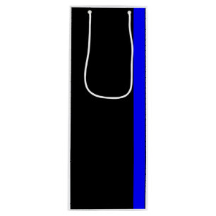 The Symbolic Thin Blue Line Vertical Style Wine Gift Bag