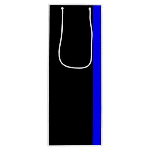 The Symbolic Thin Blue Line Vertical Style Wine Gift Bag