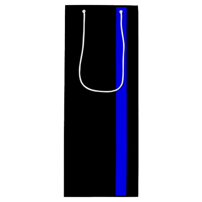 The Symbolic Thin Blue Line Vertical Wine Gift Bag (Front)