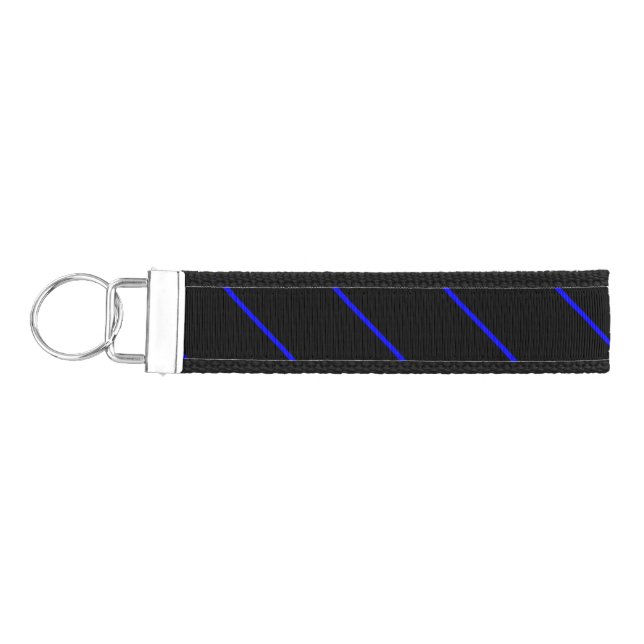 The Symbolic Thin Blue Line Vertical Wrist Keychain (Keys on Left)