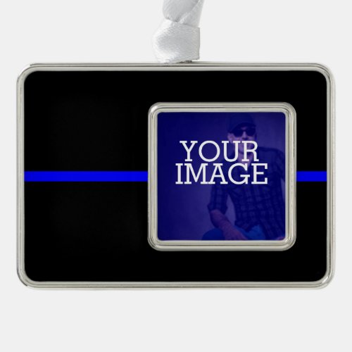 The Symbolic Thin Blue Line Your Image on a Christmas Ornament