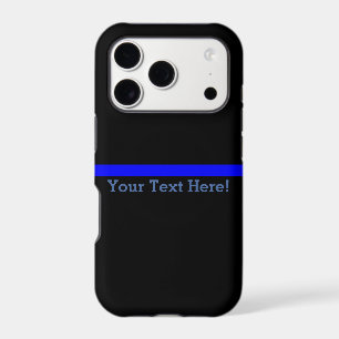 The Symbolic Thin Blue Line Your Text on Black iPhone 17 Pro Case