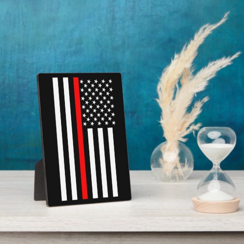 The Symbolic Thin Red Line American Flag Plaque