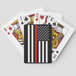 The Symbolic Thin Red Line American Flag Poker Cards