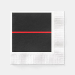 The Symbolic Thin Red Line Concept on a Paper Napkins