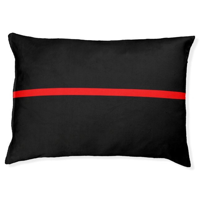 The Symbolic Thin Red Line Concept on a Pet Bed (Front)