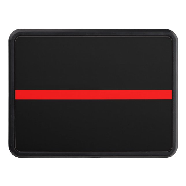 The Symbolic Thin Red Line Graphic Tow Hitch Cover (Front)