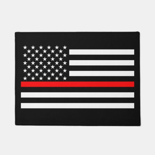 The Symbolic Thin Red Line Graphic US Flag on a Doormat