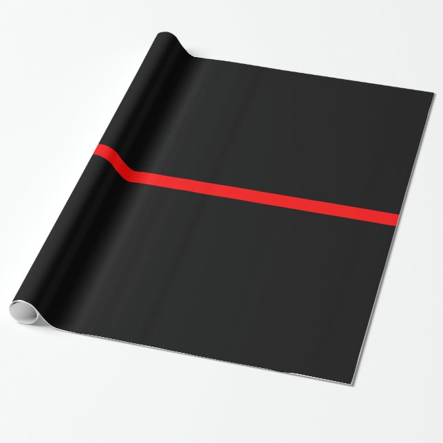 The Symbolic Thin Red Line Graphic Wrapping Paper (Unrolled)