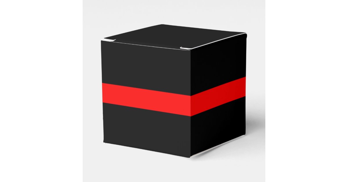 The Symbolic Thin Red Line Horizontal Black Favor Boxes | Zazzle