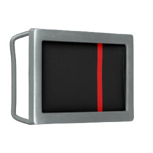 The Symbolic Thin Red Line on a black decor Belt Buckle