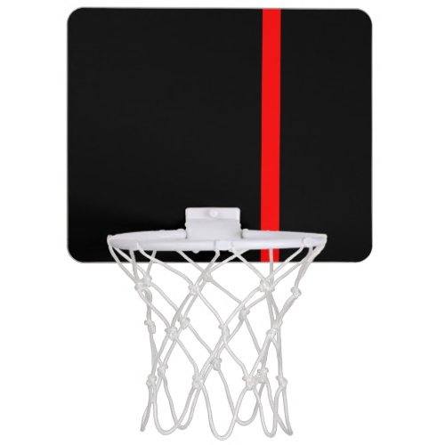 The Symbolic Thin Red Line on a black decor Mini Basketball Hoop