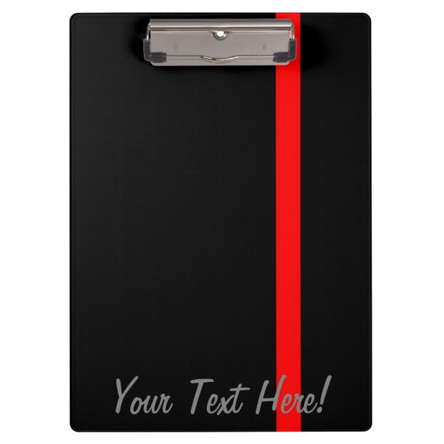 The Symbolic Thin Red Line on Black Clipboard (Front)