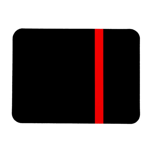 The Symbolic Thin Red Line on Black Magnet (Horizontal)