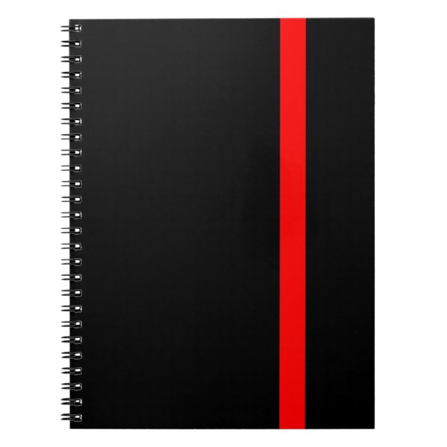 The Symbolic Thin Red Line on Black on a Notebook (Front)
