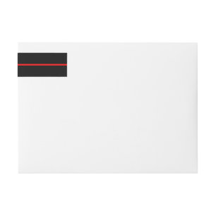The Symbolic Thin Red Line on Solid Black Wrap Around Label