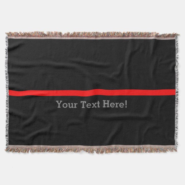 The Symbolic Thin Red Line Personalize This Throw Blanket (Front)
