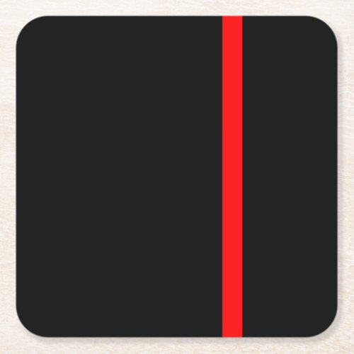 The Symbolic Thin Red Line Vertical Square Paper Coaster