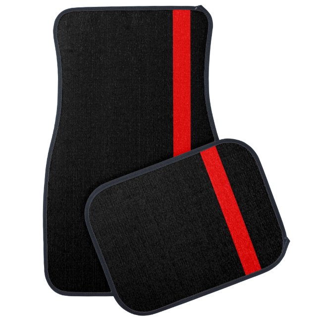 The Symbolic Thin Red Line Vertical Style Car Floor Mat (Set)