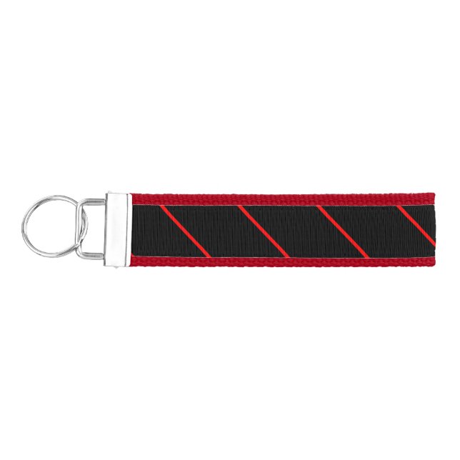 The Symbolic Thin Red Line Vertical Wrist Keychain (Keys on Left)