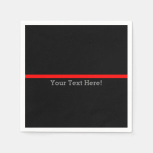The Symbolic Thin Red Line Your Text on Black Napkins