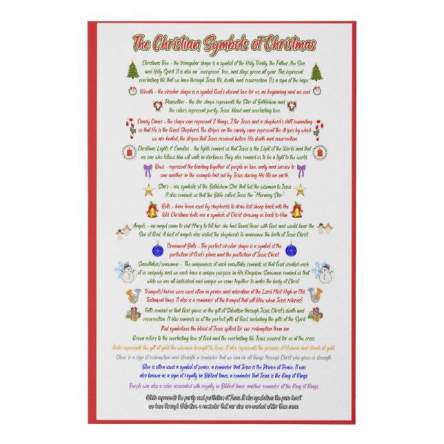 The Symbols of Christmas Faux Canvas Print (Front)