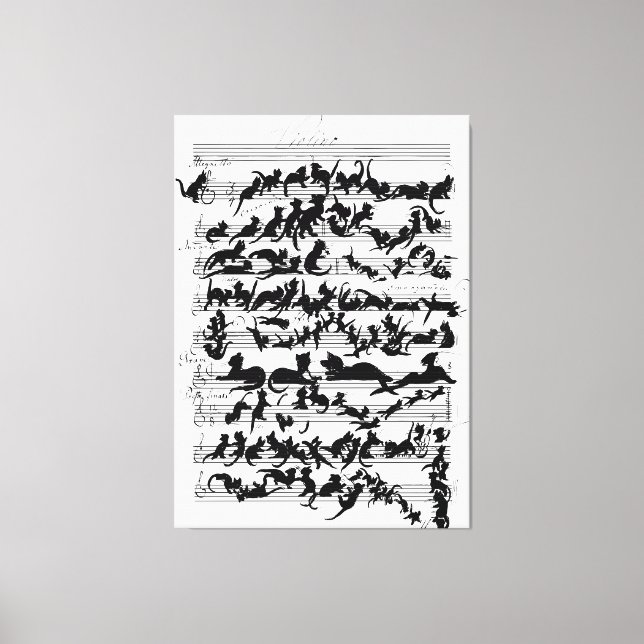 The Symphony of the Cat Vector Canvas Print (Front)