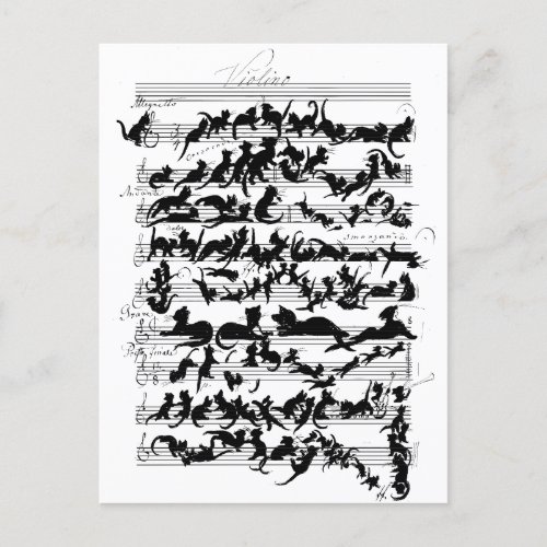 The Symphony of the Cat Vector Postcard
