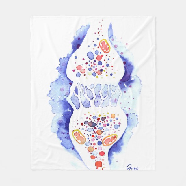 The synapse and the nerve impulse poster fleece blanket (Front)