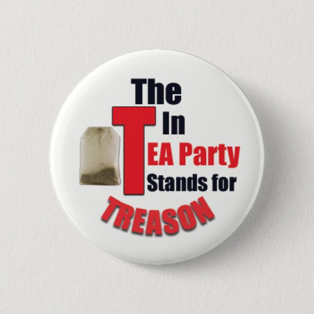 The 'T' In Tea Party Stands for Treason Button (Front)