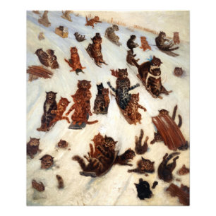The Tabby Toboggan Club by Louis William Wain Photo Print